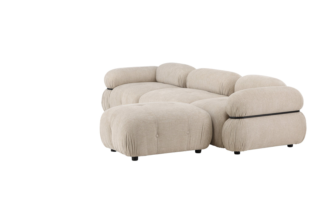 Mika modulsoffa 4 delar beige/svart