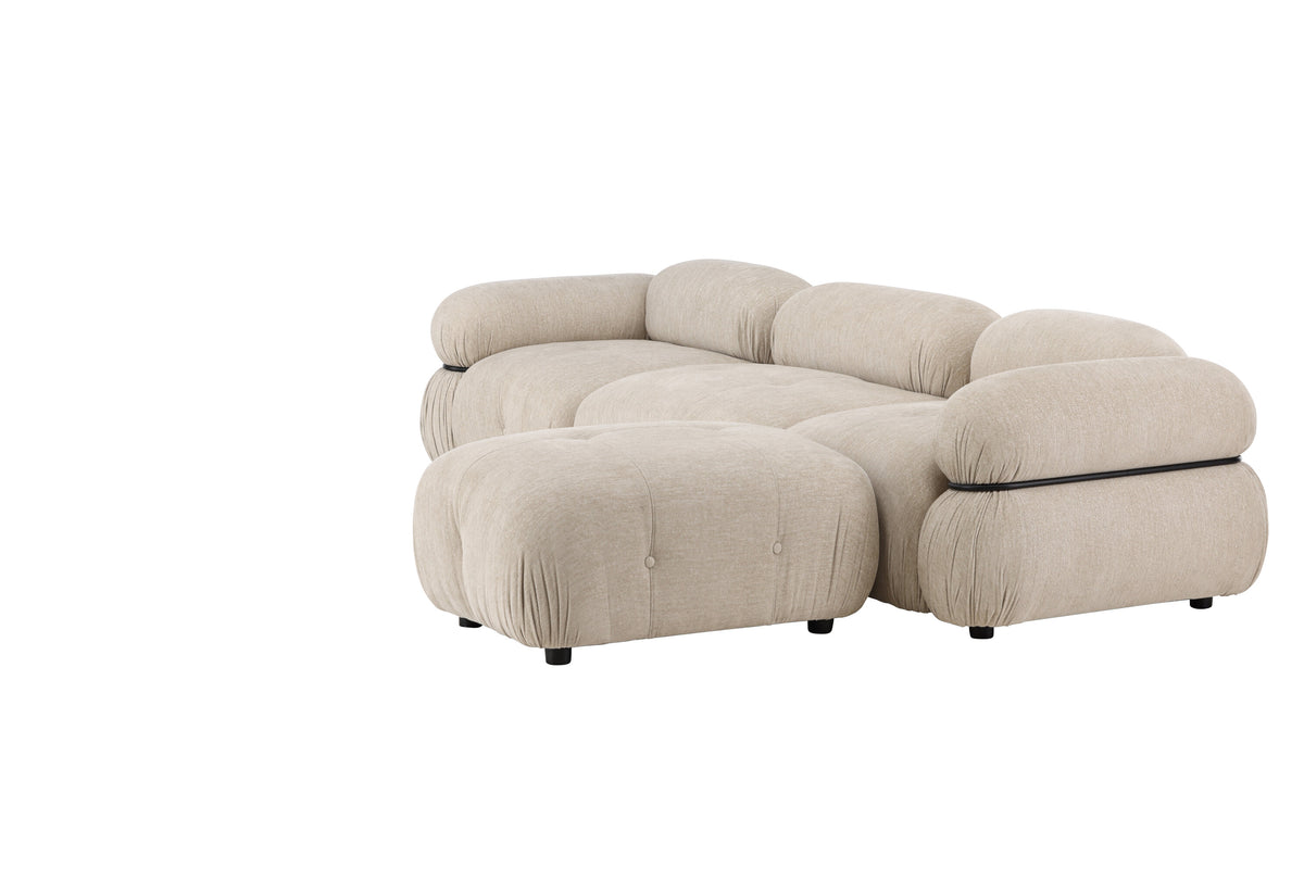 Mika modulsoffa 4 delar beige/svart