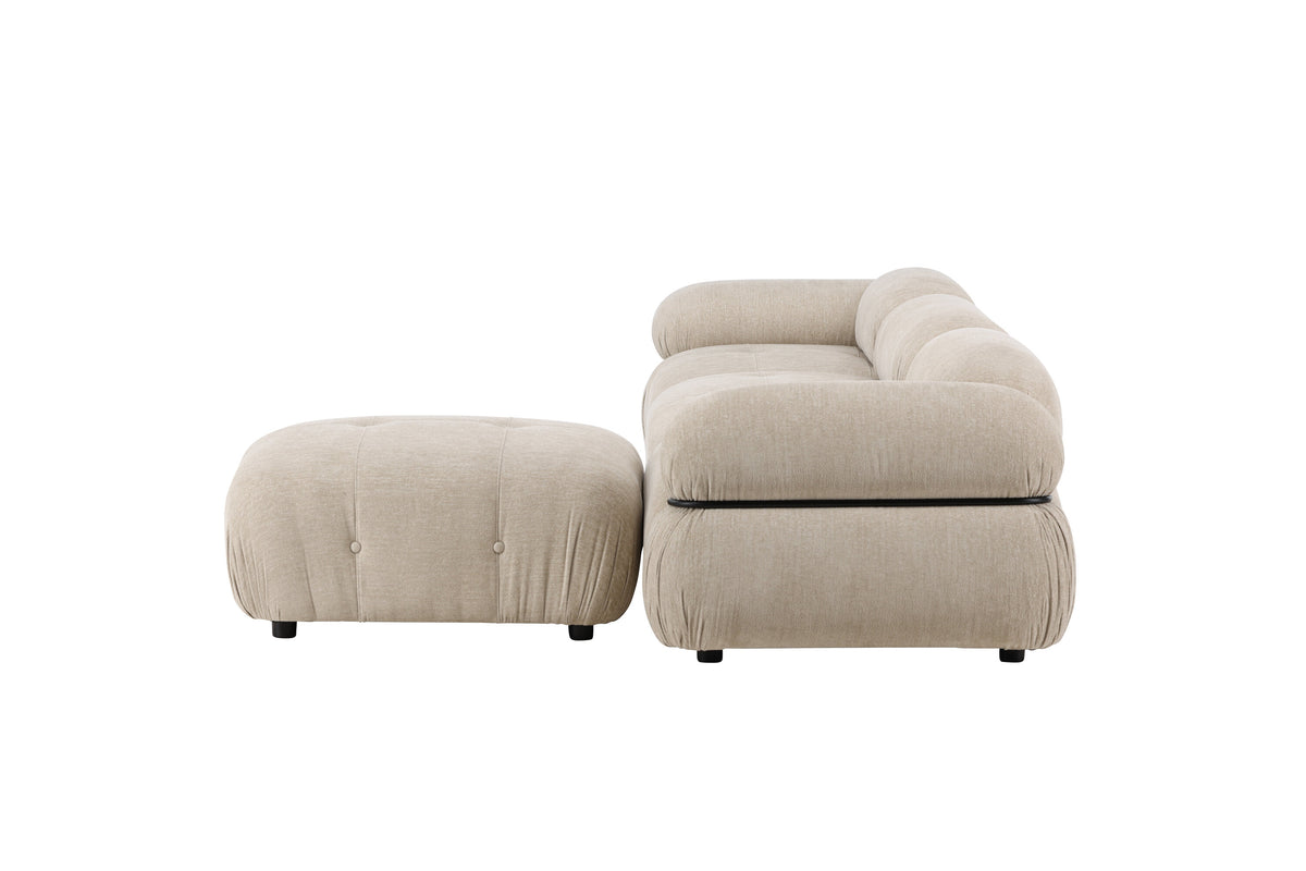 Mika modulsoffa 4 delar beige/svart