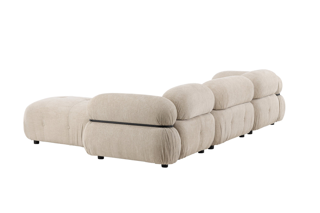 Mika modulsoffa 4 delar beige/svart