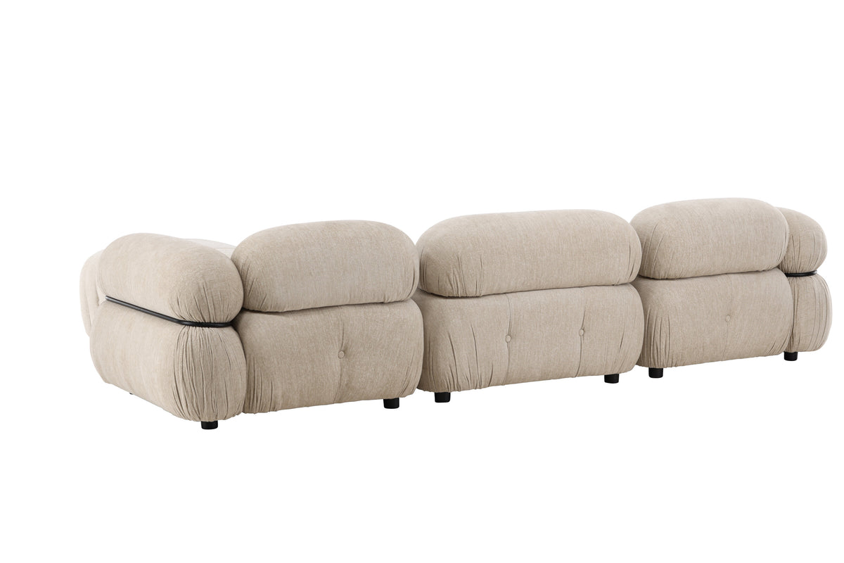 Mika modulsoffa 4 delar beige/svart