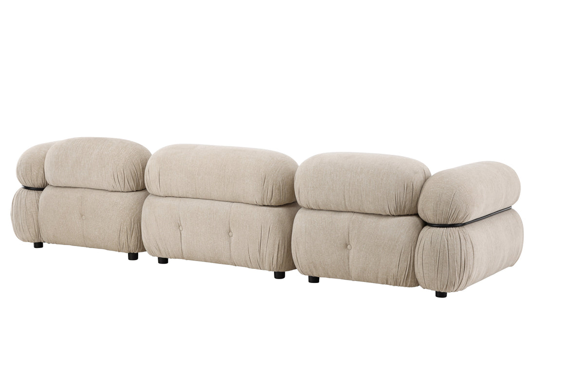 Mika modulsoffa 4 delar beige/svart