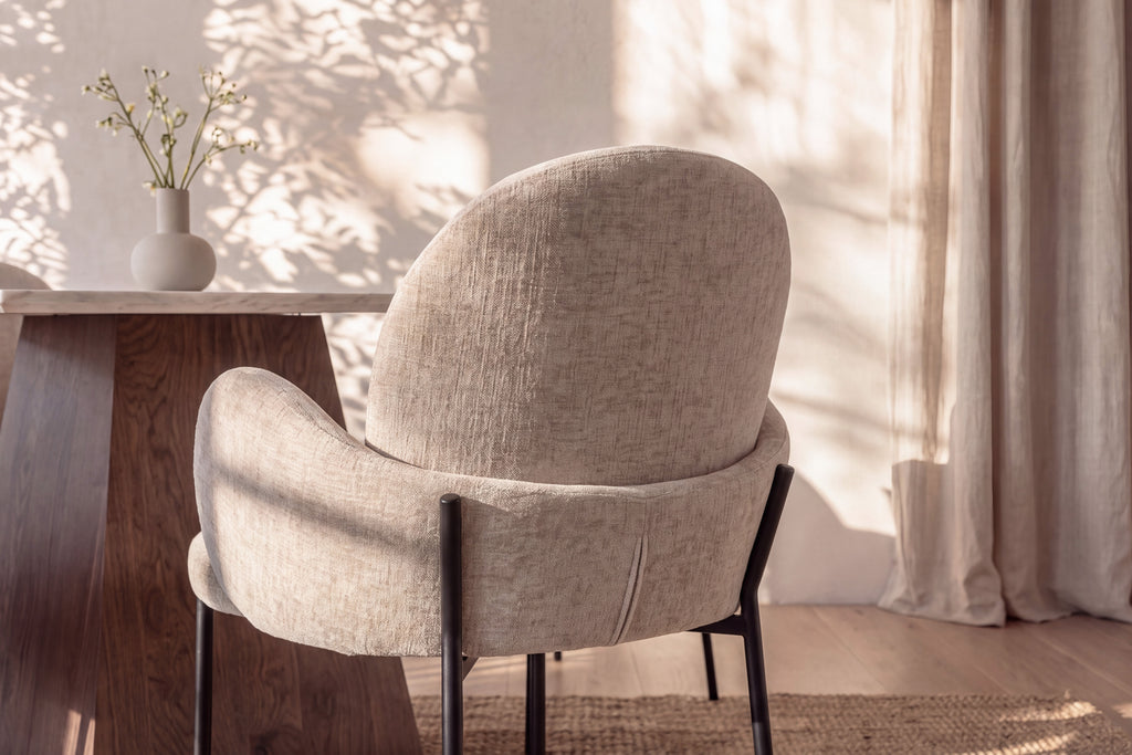 Cael/Blom matgrupp 120x120 cm mockabrun/svart/beige, stenutseende
