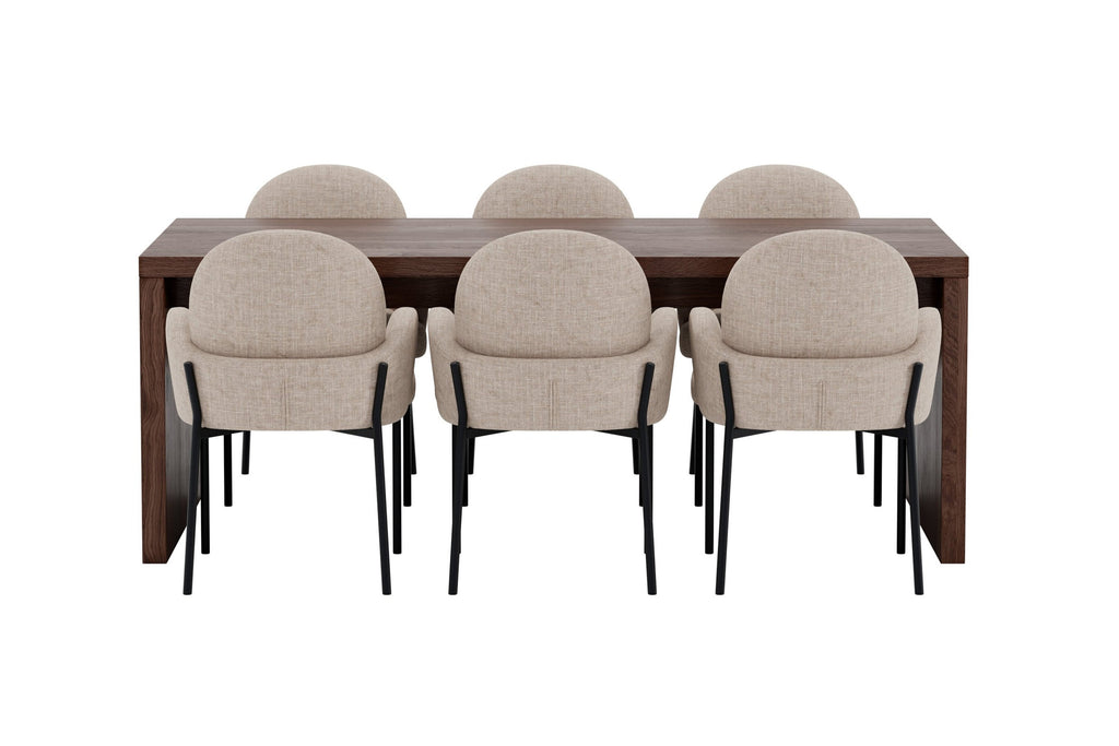 Evone/Blom matgrupp 100x200 cm mockabrun/svart/beige, tyg