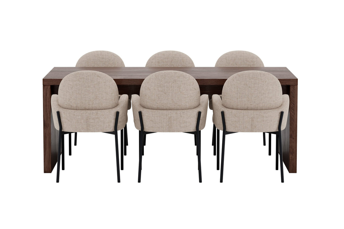 Evone/Blom matgrupp 100x200 cm mockabrun/svart/beige, tyg