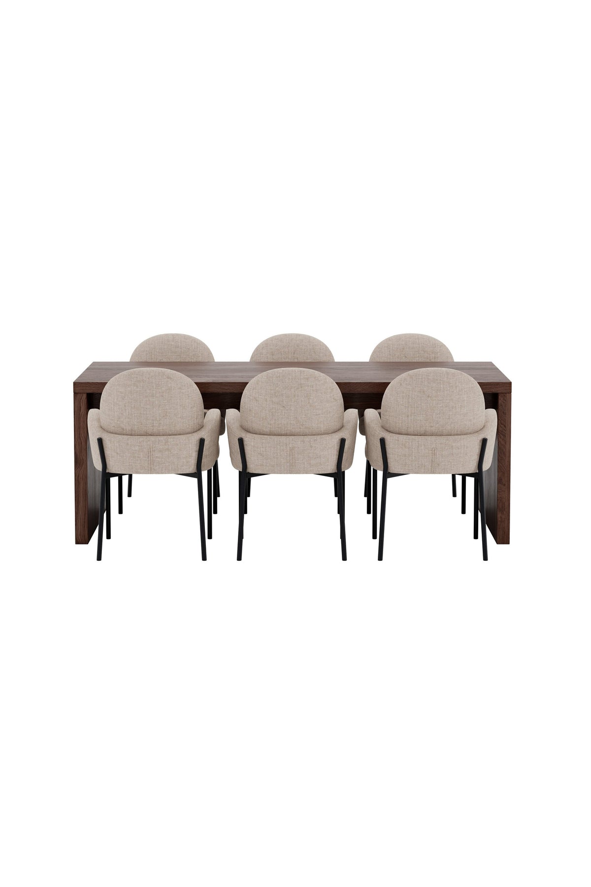Evone/Blom matgrupp 100x200 cm mockabrun/svart/beige, tyg