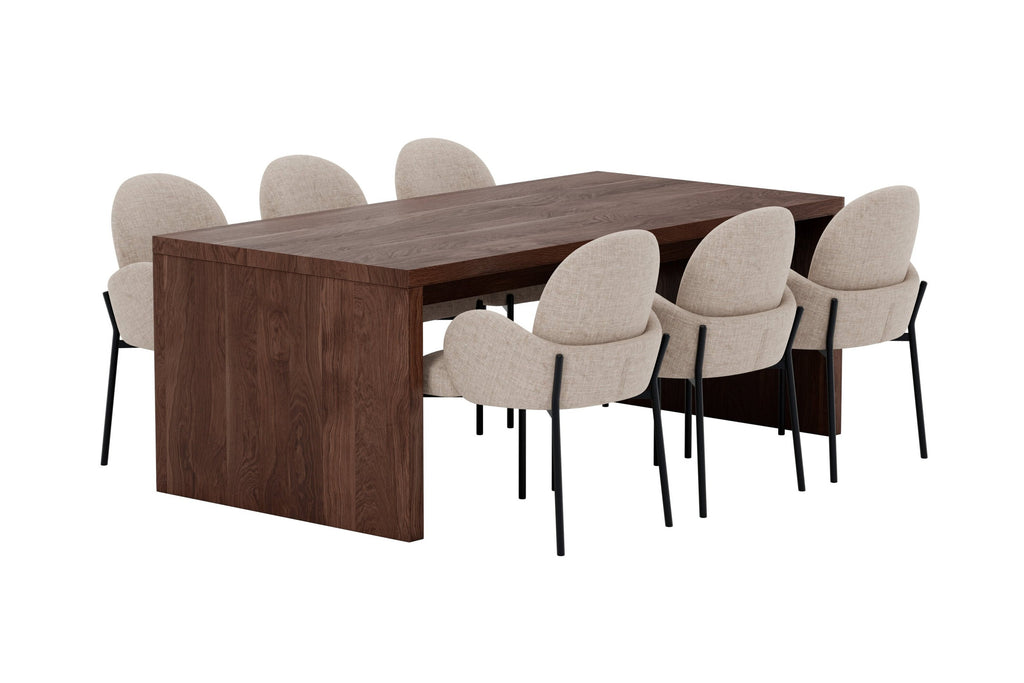 Evone/Blom matgrupp 100x200 cm mockabrun/svart/beige, tyg