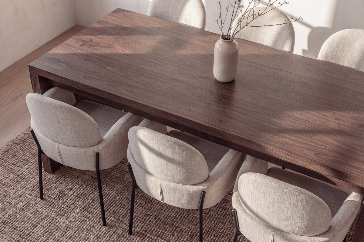 Evone/Blom matgrupp 100x200 cm mockabrun/svart/beige, tyg