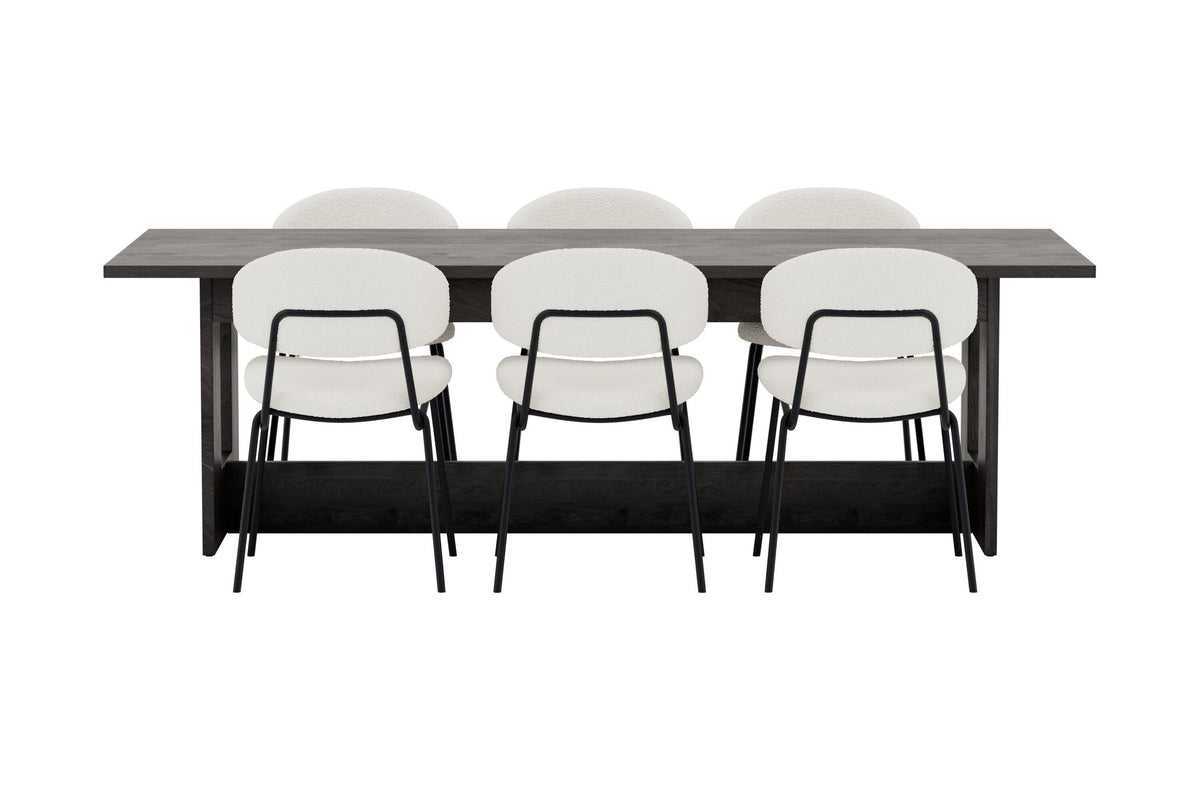 Milly och Chico matgrupp 100x235 cm svart/vit bouclé
