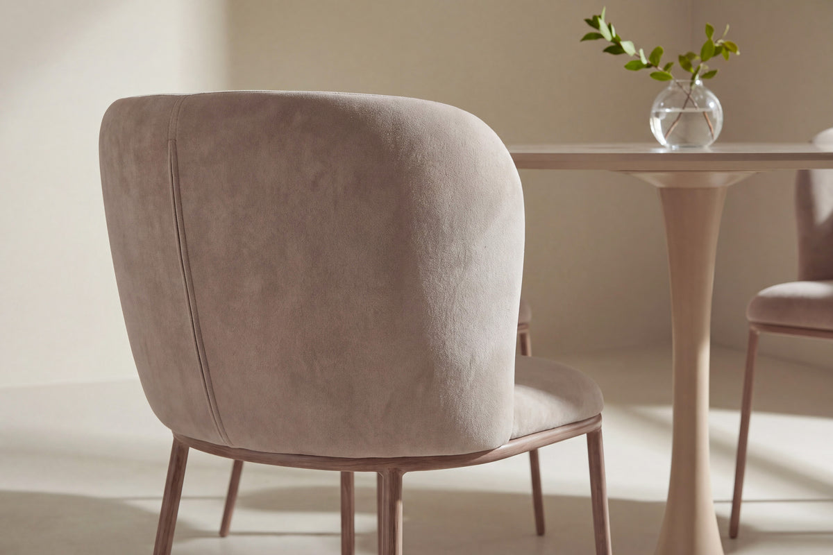 Glade och Edina rund matgrupp Ø100x75 cm beige/träimitation