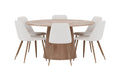 Lanzo/Night rund matgrupp Ø150 cm natur/mockabrun/beige, linne