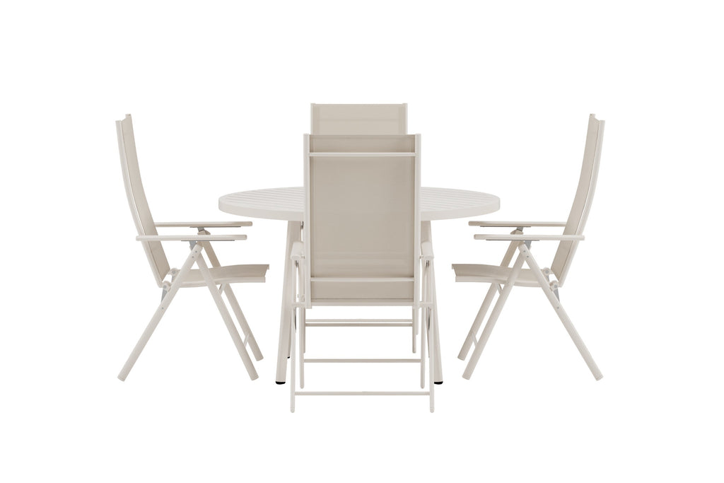 Giardini matgrupp med 4 Levanzo stolar beige