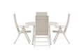 Giardini matgrupp med 4 Levanzo stolar beige