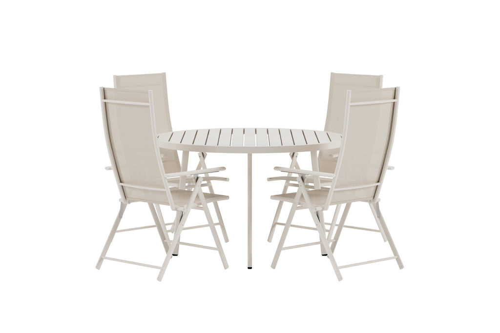 Giardini matgrupp med 4 Levanzo stolar beige