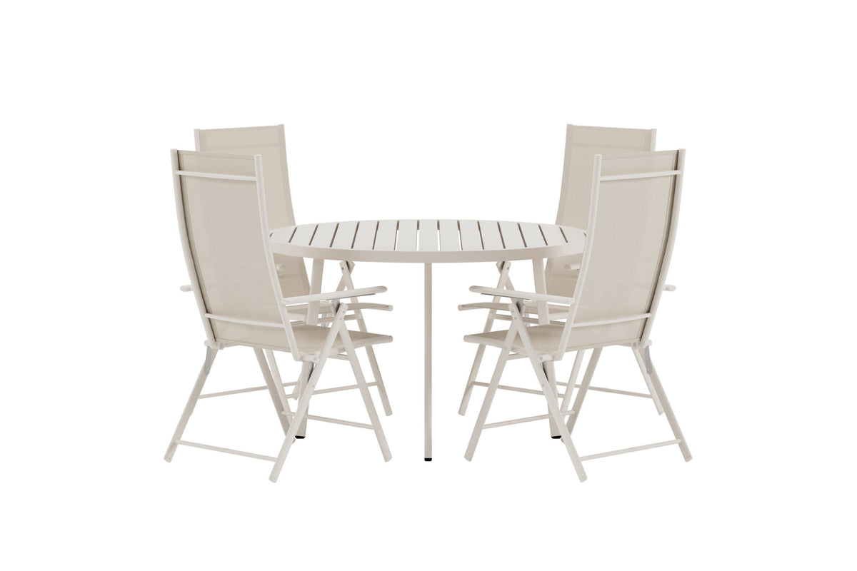 Giardini matgrupp med 4 Levanzo stolar beige