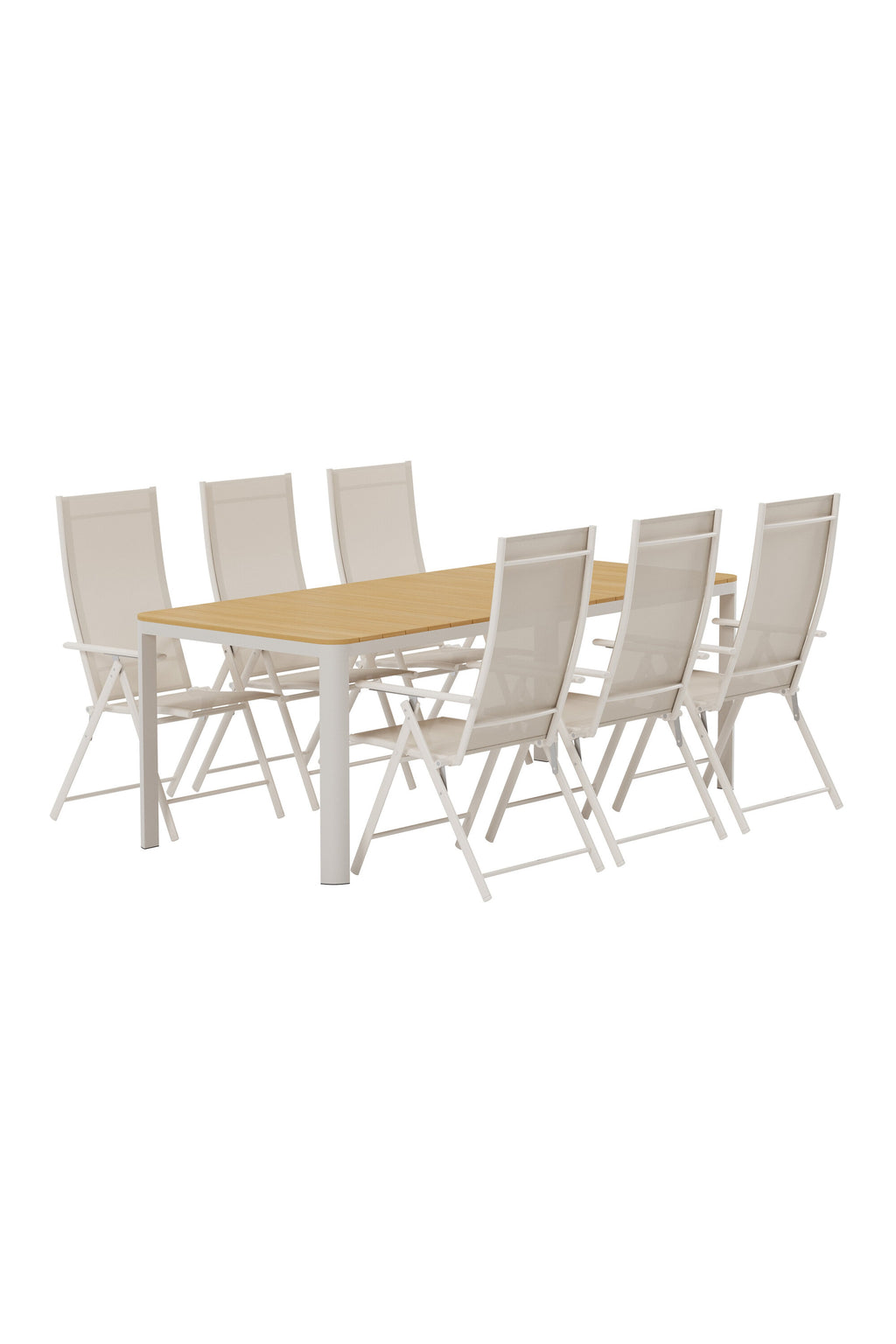 Etna matgrupp med 6 Levanzo stolar beige