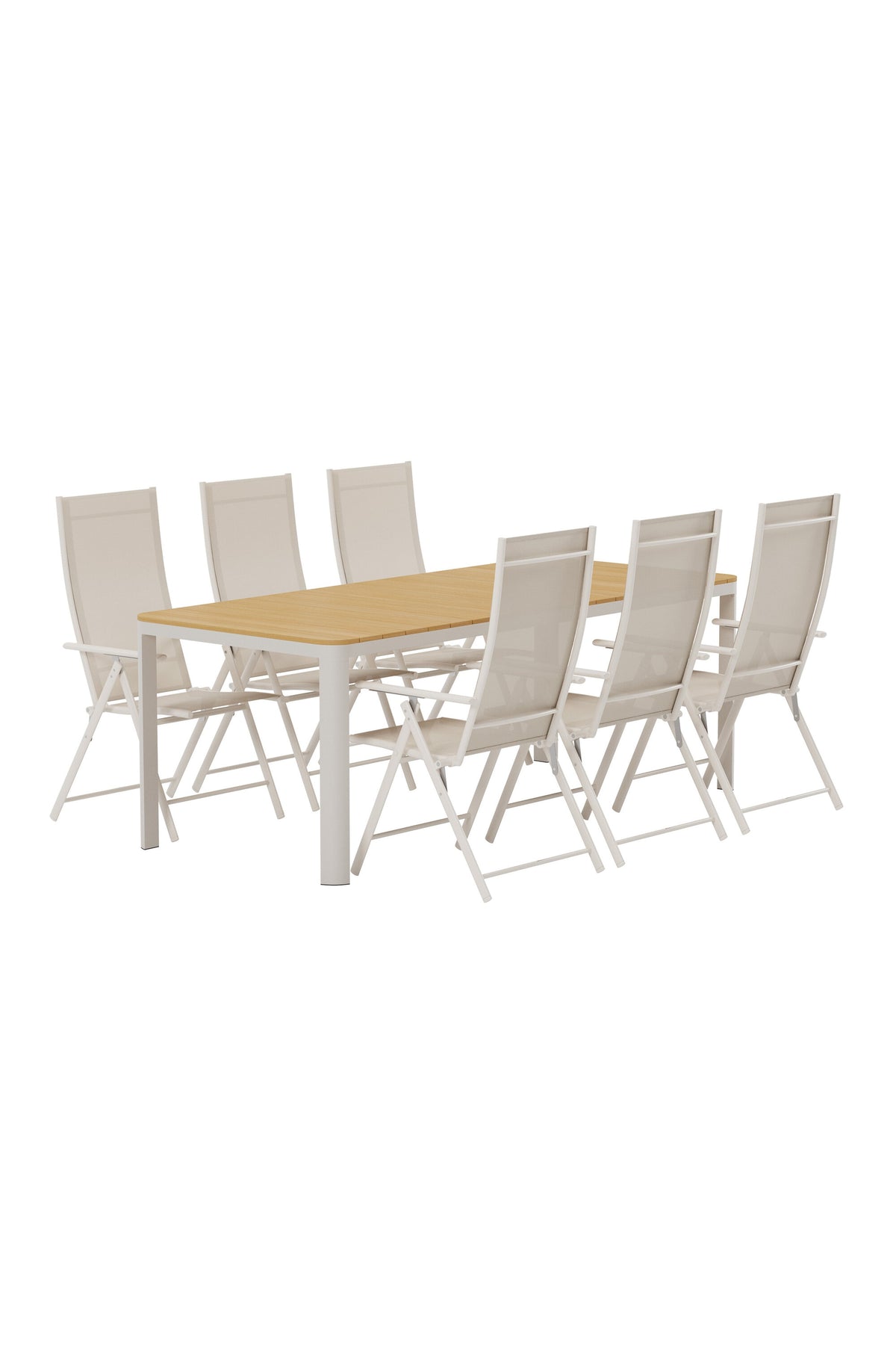 Etna matgrupp med 6 Levanzo stolar beige