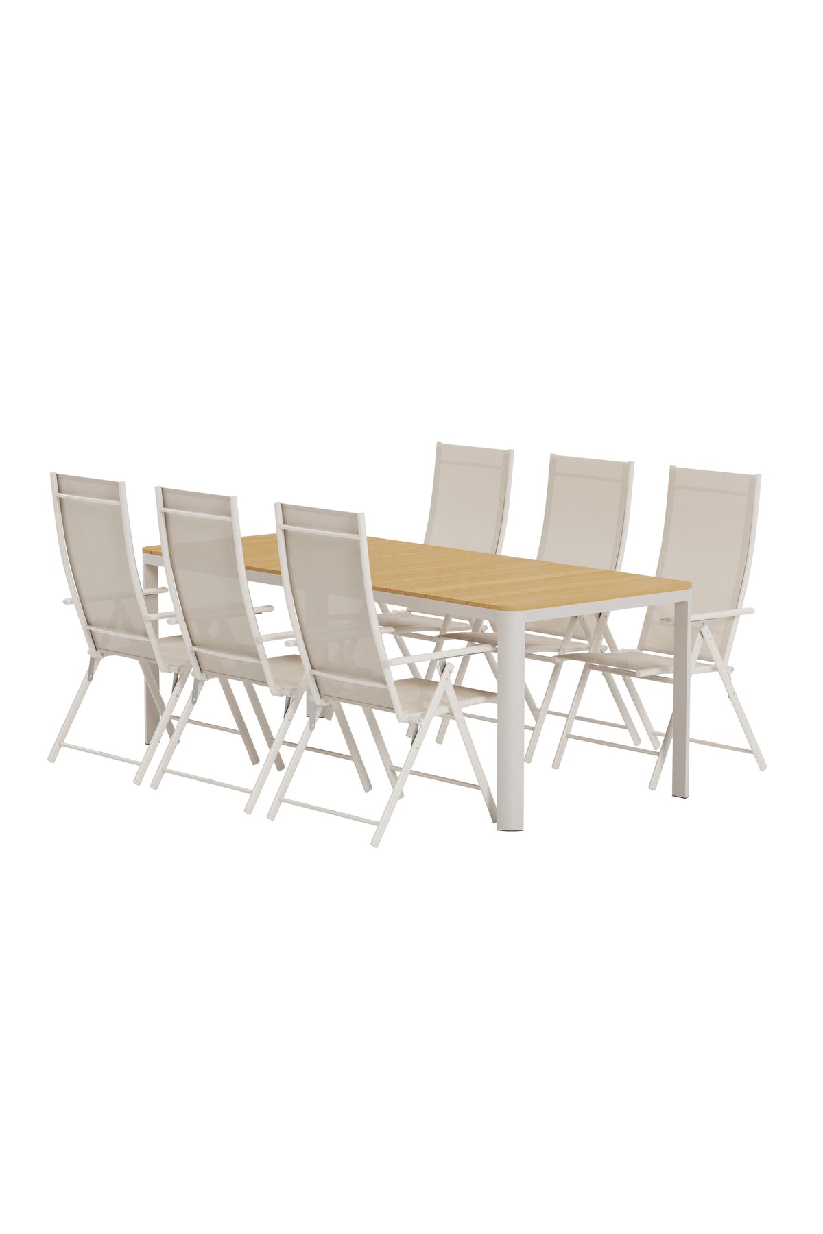 Etna matgrupp med 6 Levanzo stolar beige