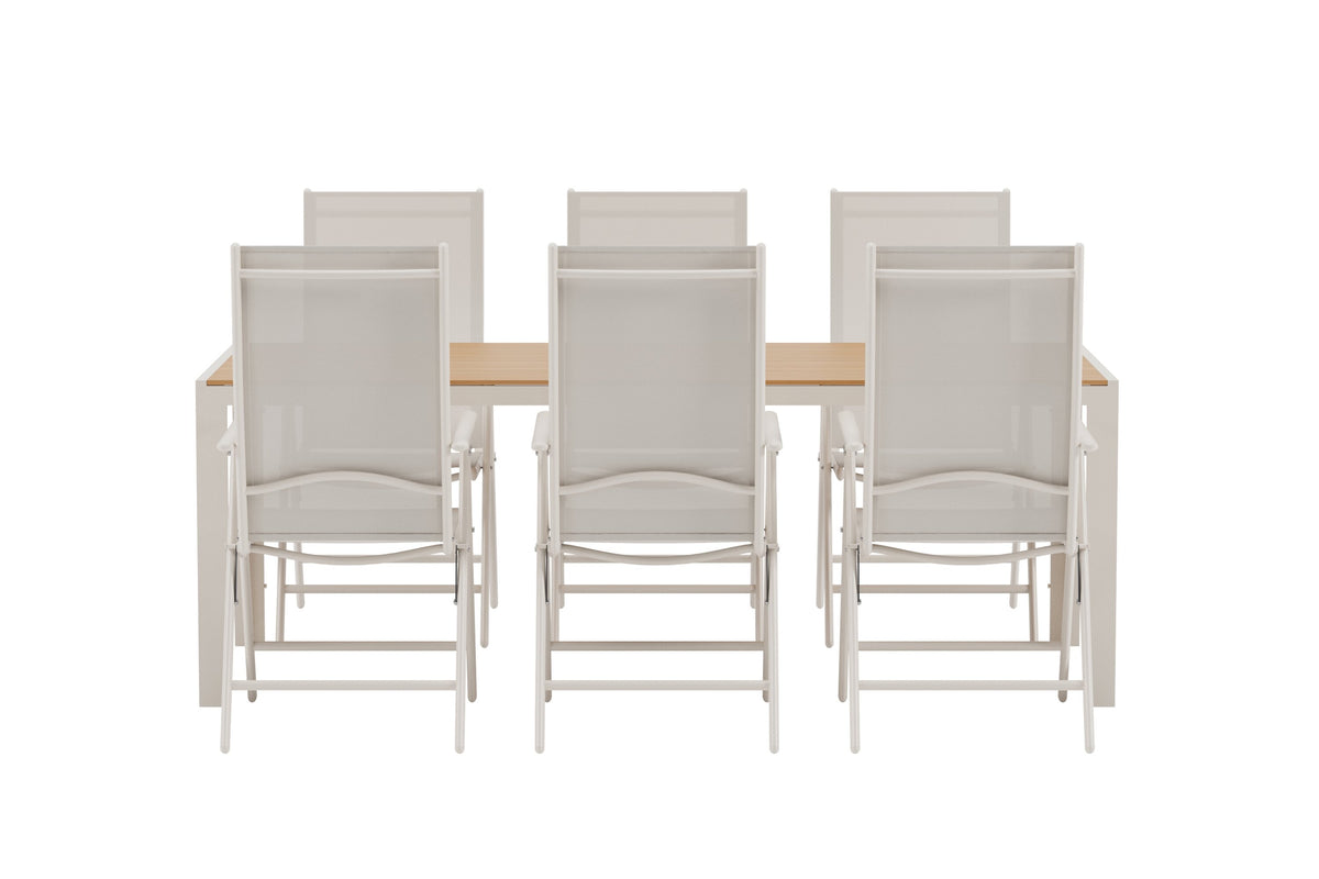 Break matgrupp med bord och 6 stolar beige