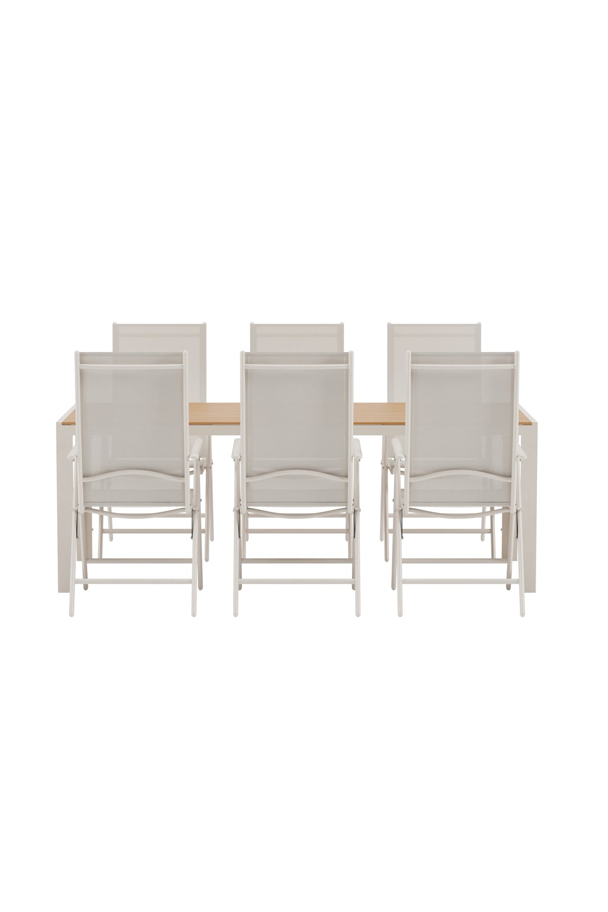 Break matgrupp med bord och 6 stolar beige