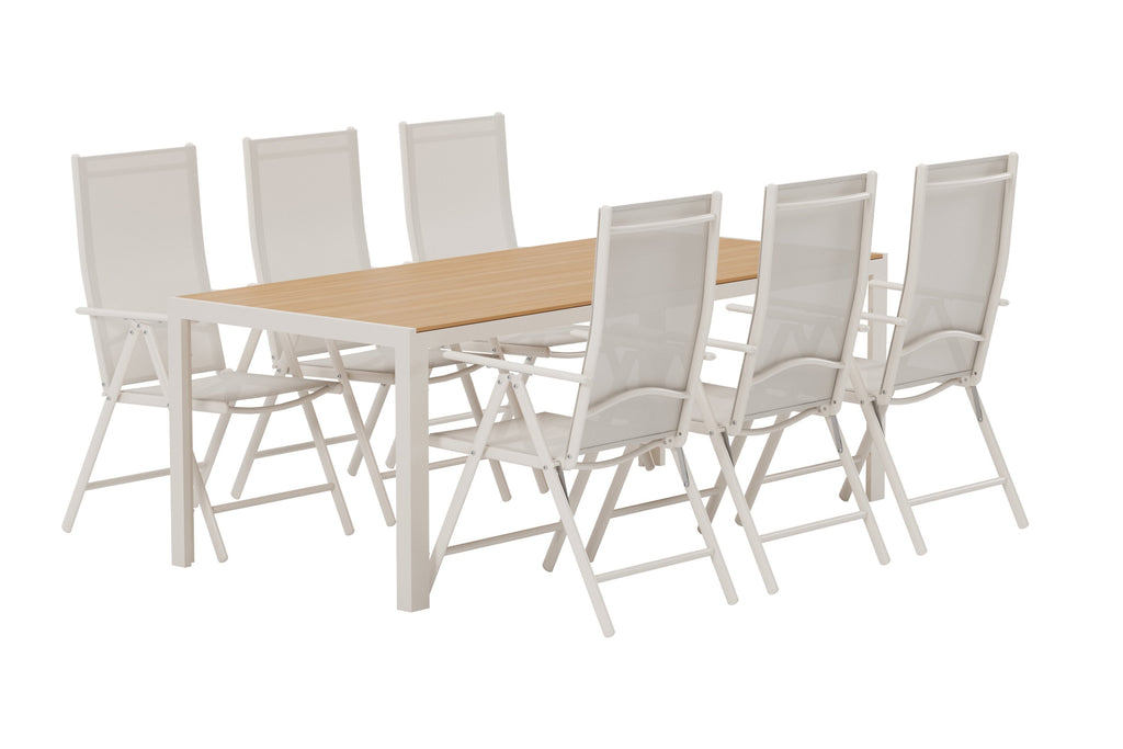 Break matgrupp med bord och 6 stolar beige