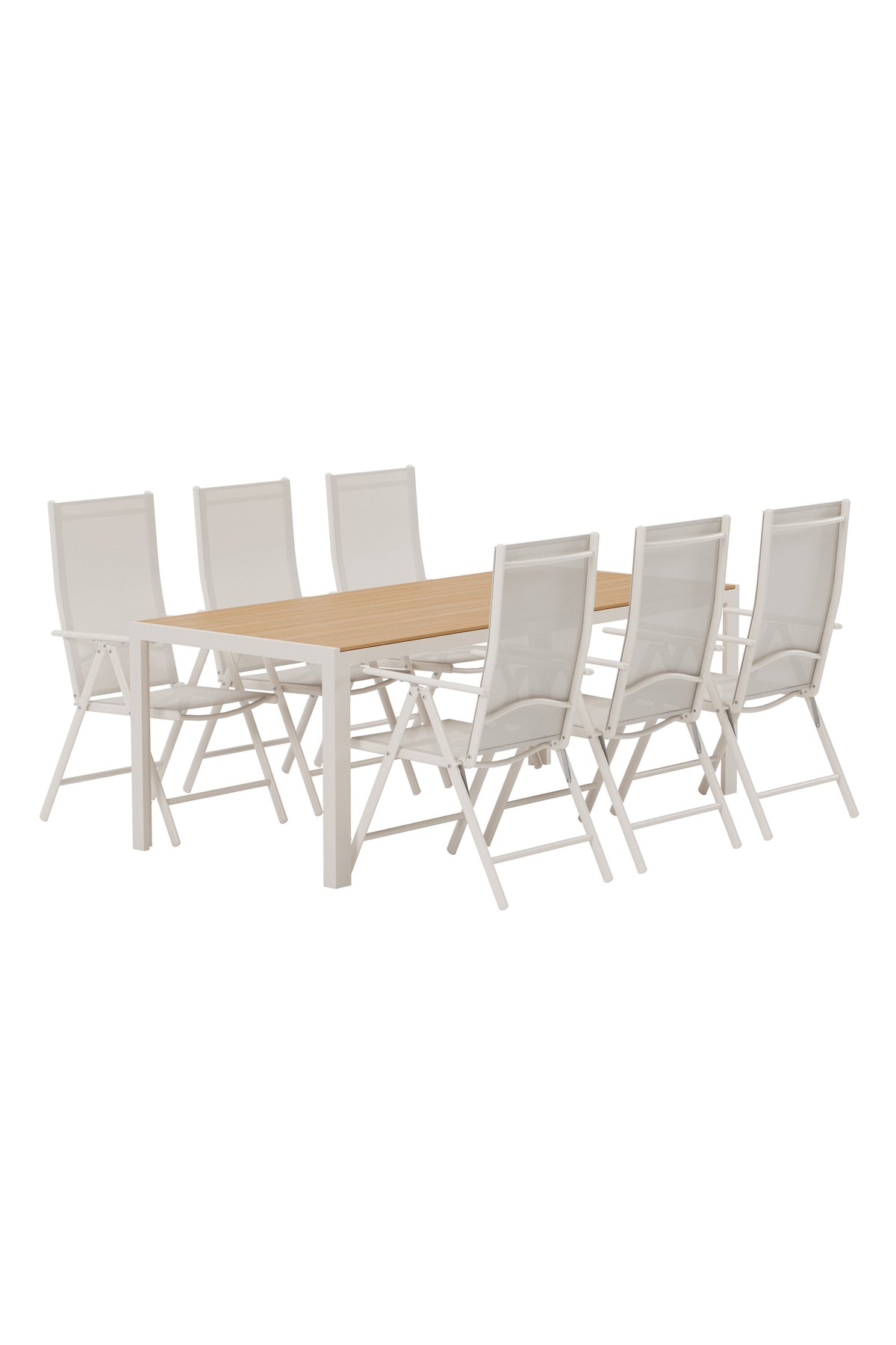 Break matgrupp med bord och 6 stolar beige