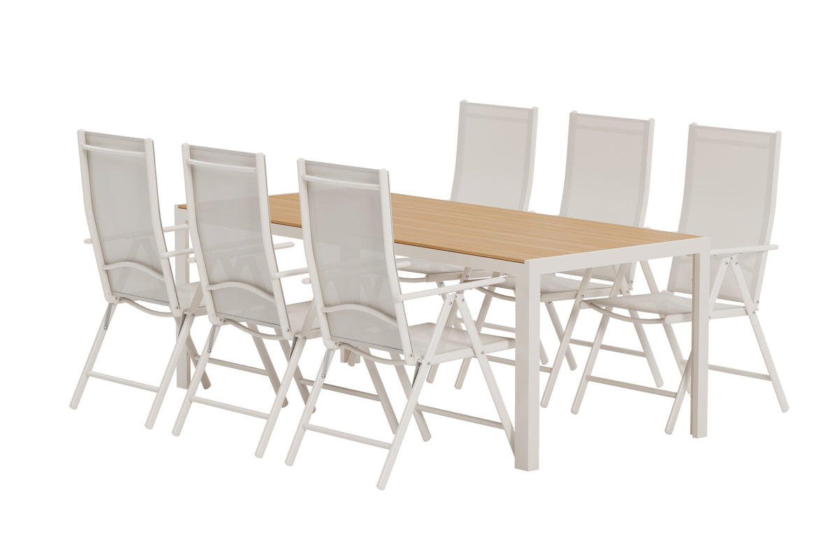 Break matgrupp med bord och 6 stolar beige