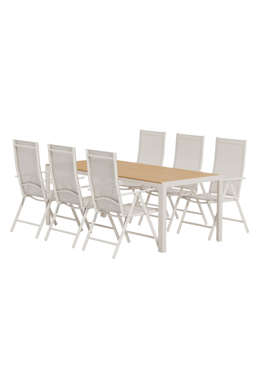 Break matgrupp med bord och 6 stolar beige