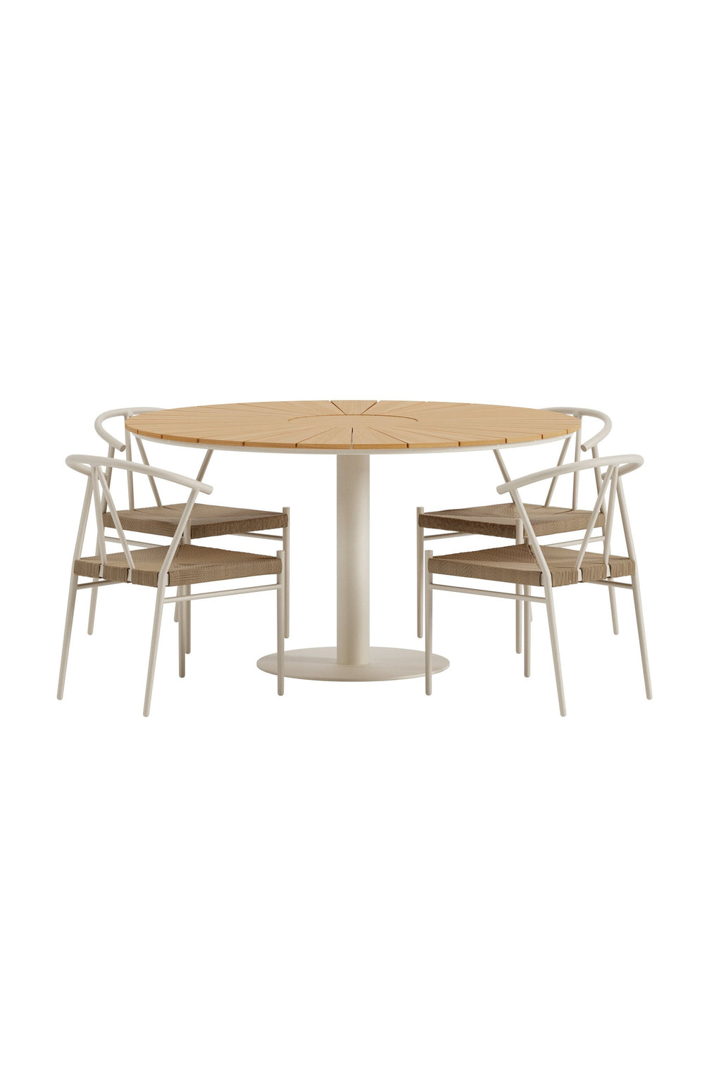 Croft matgrupp med bord och 4 Alfons-stolar, beige