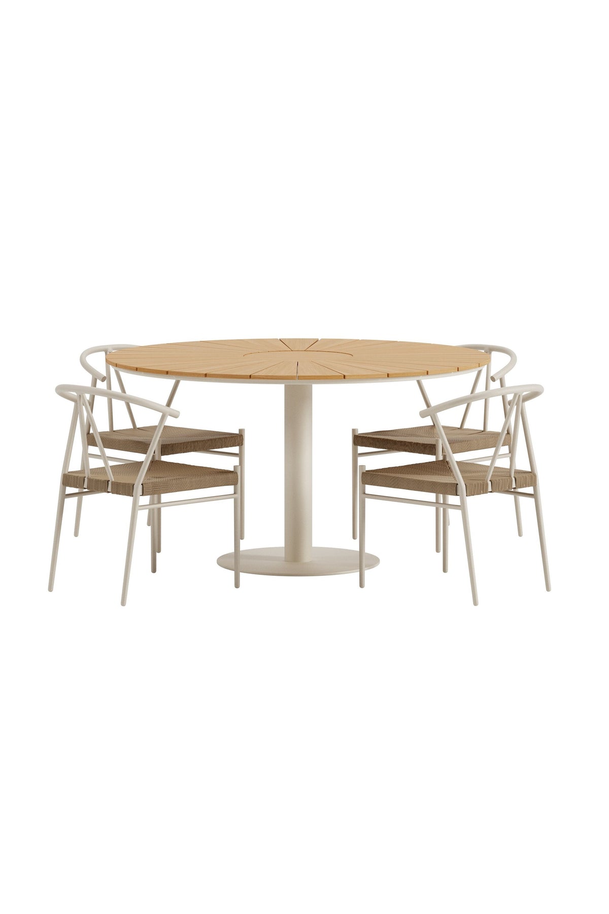 Croft matgrupp med bord och 4 Alfons-stolar, beige