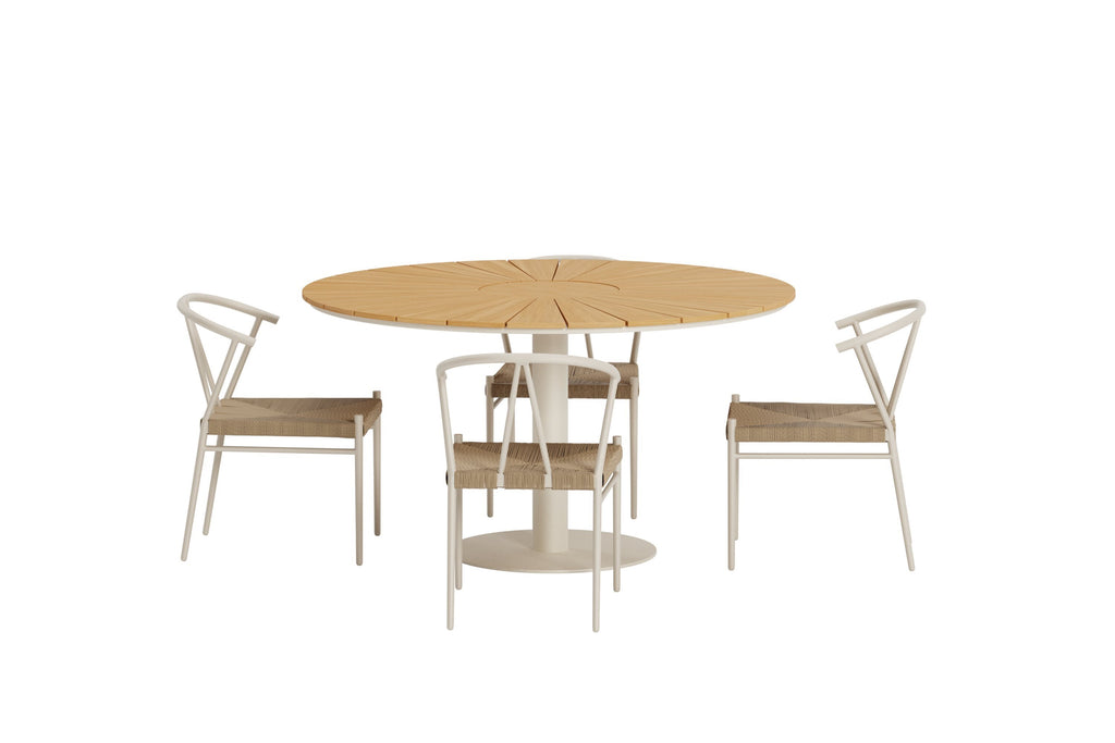 Croft matgrupp med bord och 4 Alfons-stolar, beige