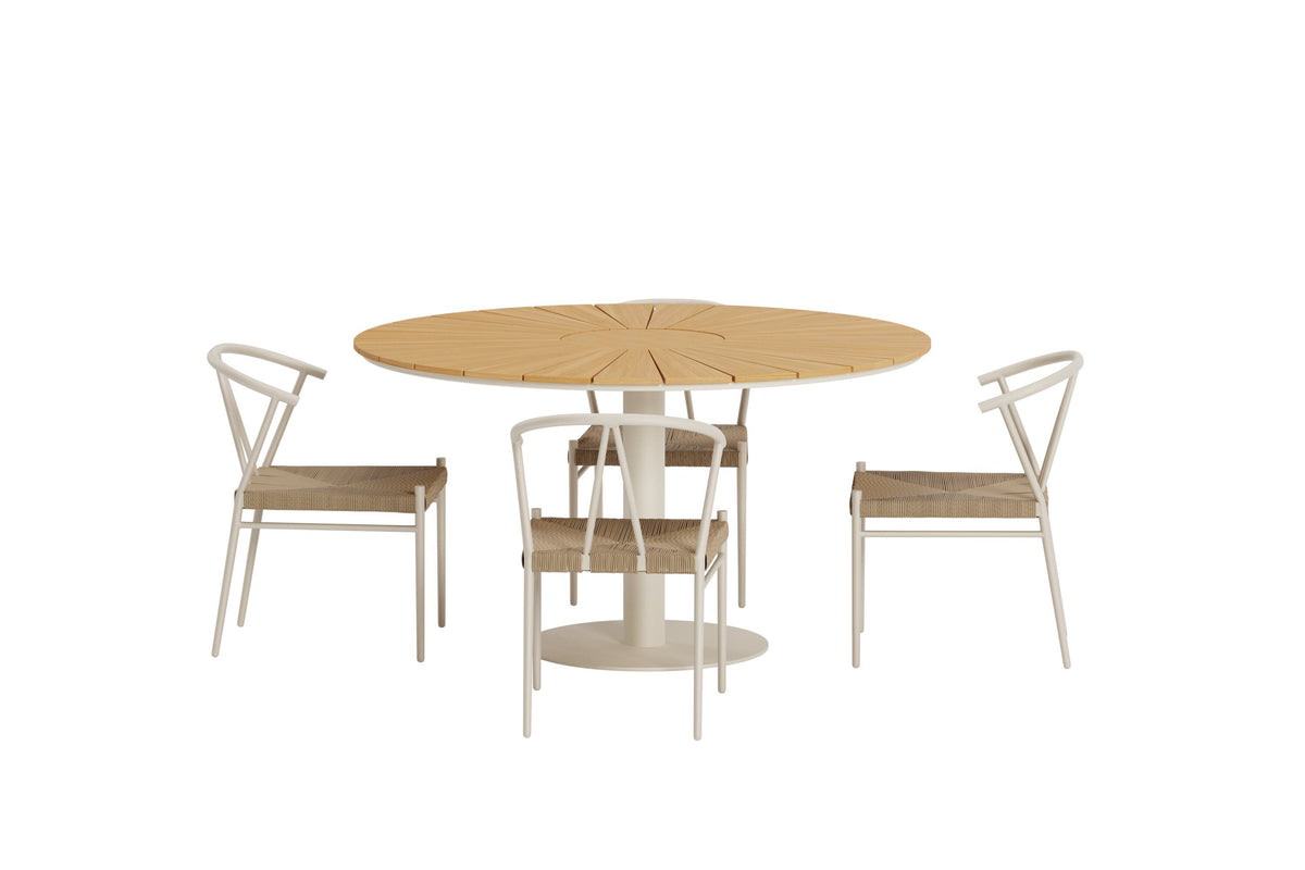 Croft matgrupp med bord och 4 Alfons-stolar, beige