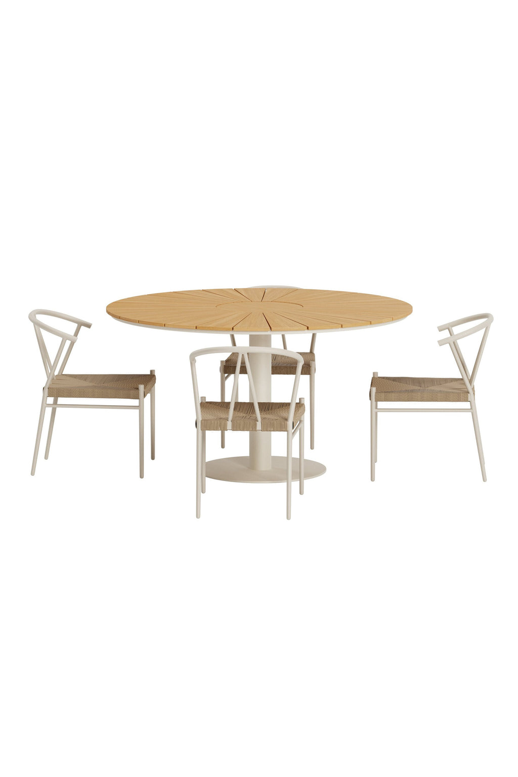 Croft matgrupp med bord och 4 Alfons-stolar, beige
