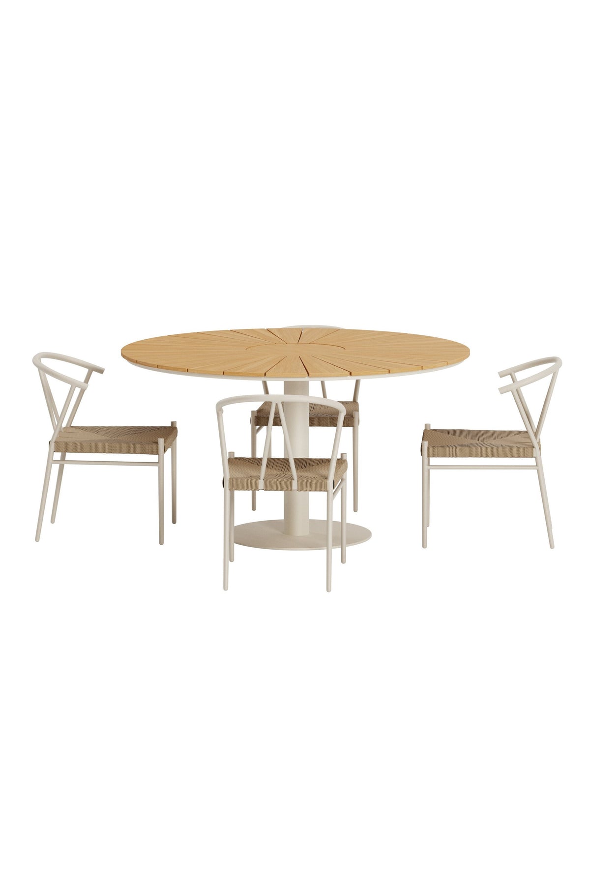 Croft matgrupp med bord och 4 Alfons-stolar, beige