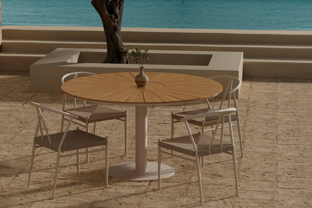 Croft matgrupp med bord och 4 Alfons-stolar, beige