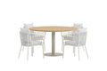 Croft matgrupp med beige bord och 4 vita Linos-stolar