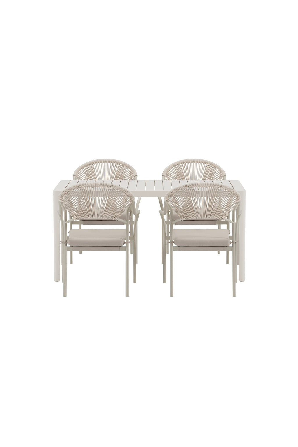 Giardini matgrupp med 4 Paros-stolar beige