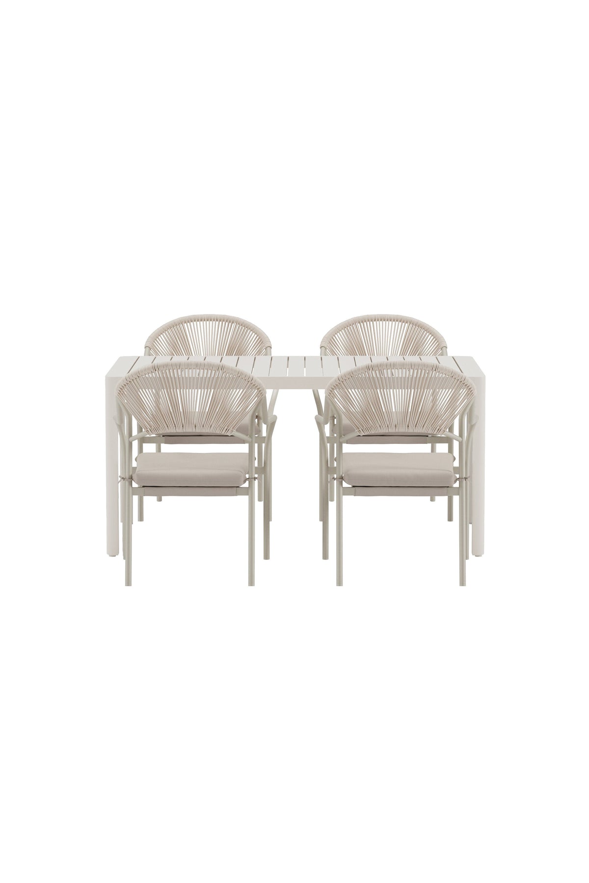 Giardini matgrupp med 4 Paros-stolar beige