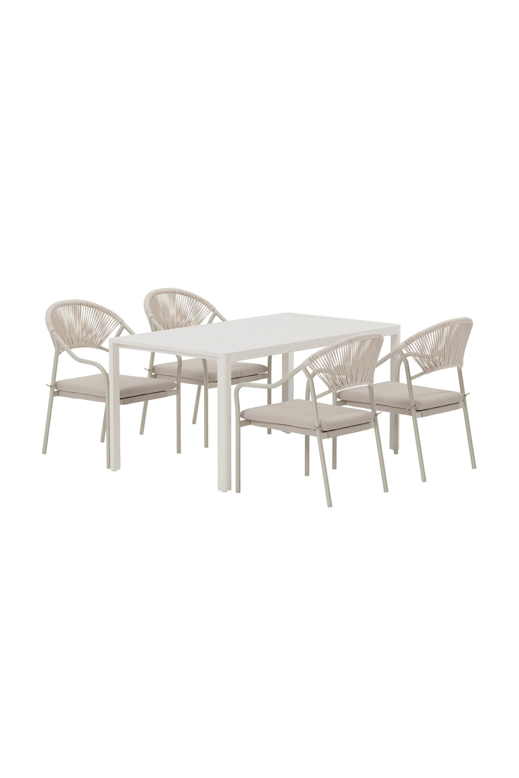 Giardini matgrupp med 4 Paros-stolar beige