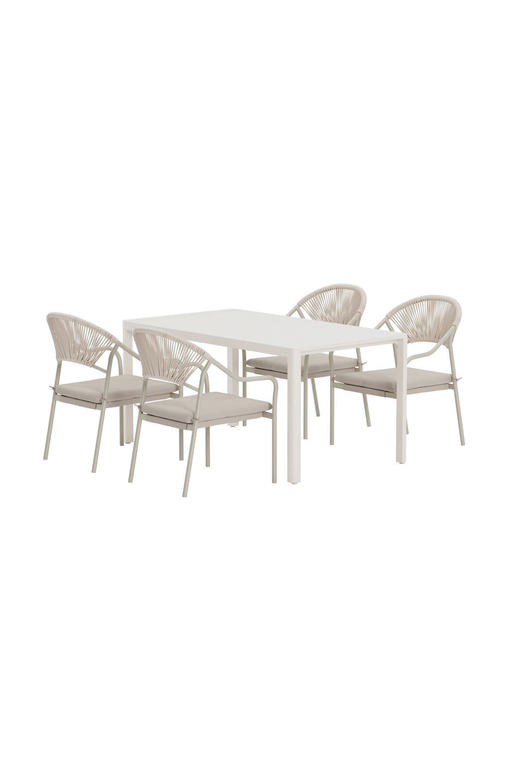 Giardini matgrupp med 4 Paros-stolar beige