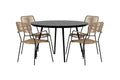 San Vito matgrupp med 4 Lindos-stolar svart/lattebeige