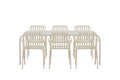 Borneo matgrupp med 6 Peking-stolar beige