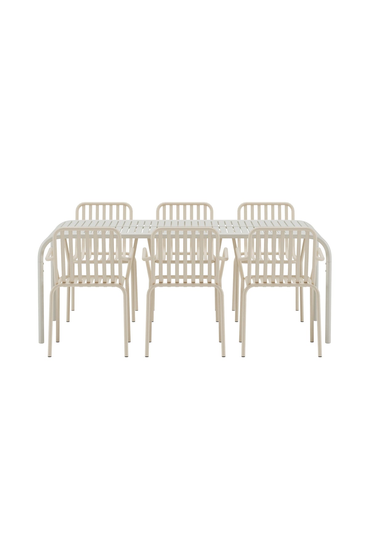 Borneo matgrupp med 6 Peking-stolar beige