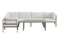 Copacabana hörnsoffgrupp 3+3 med bord brun/vit bouclé