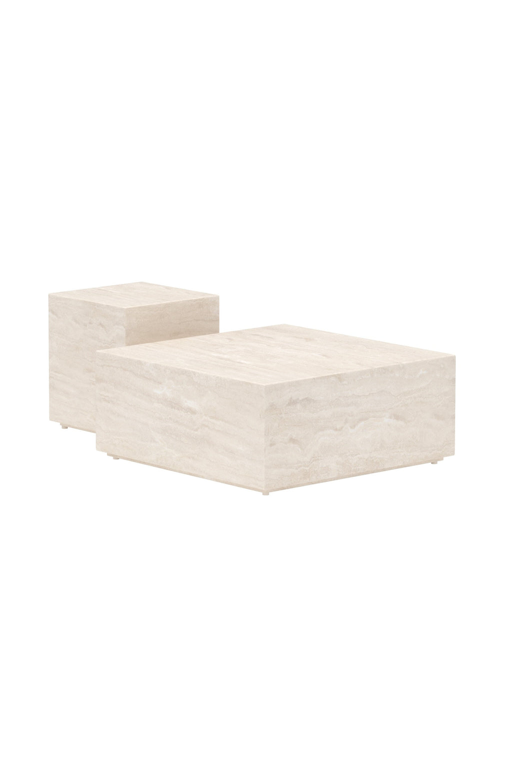 Lissabon sidobord i 2-pack 40x40x45 cm och 80x80x35 cm beige