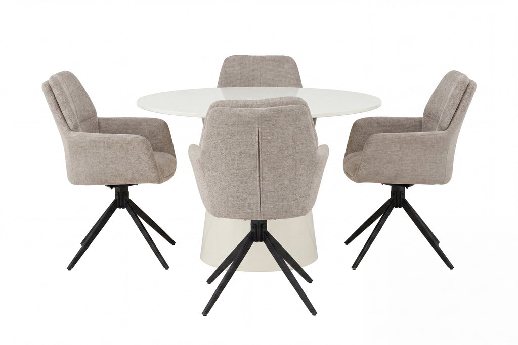 Lanzo matbord Ø120 cm med Manchi matstolar 2-pack