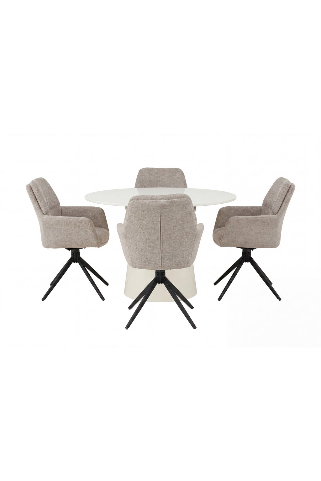 Lanzo matbord Ø120 cm med Manchi matstolar 2-pack