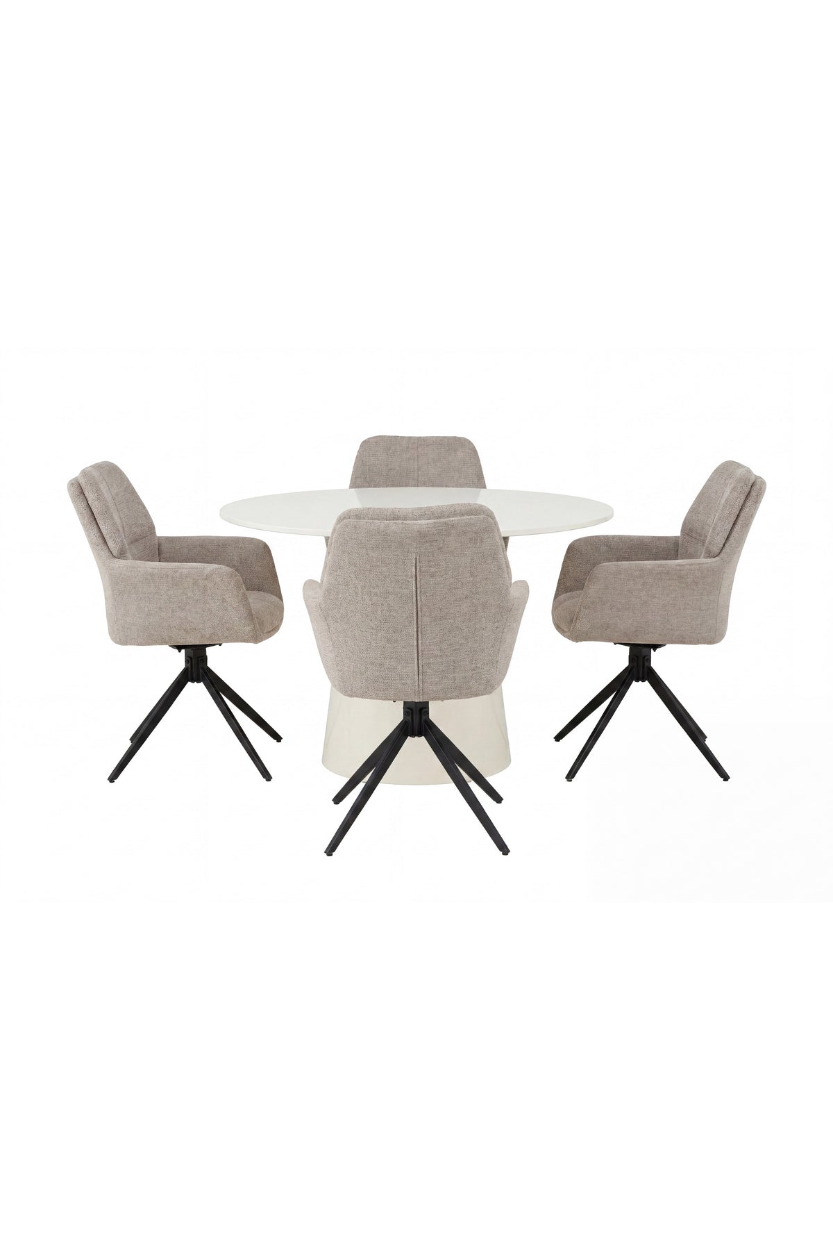 Lanzo matbord Ø120 cm med Manchi matstolar 2-pack