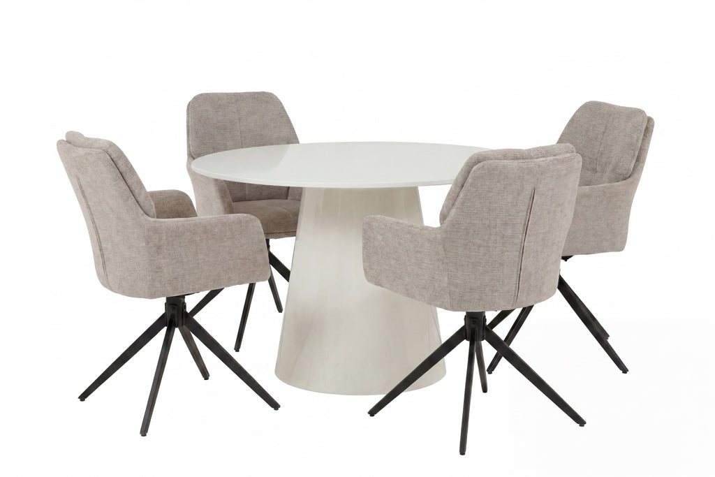 Lanzo matbord Ø120 cm med Manchi matstolar 2-pack
