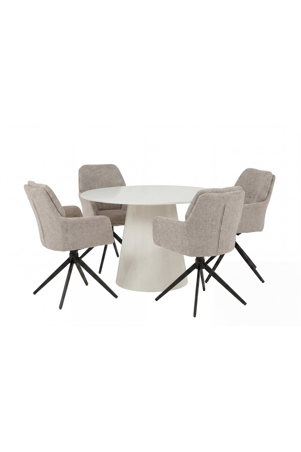 Lanzo matbord Ø120 cm med Manchi matstolar 2-pack